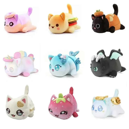 Aphmau Meemeow Cat Plush Toy - 10 inch Donut, Fries & Cheeseburger Food Plush Doll
