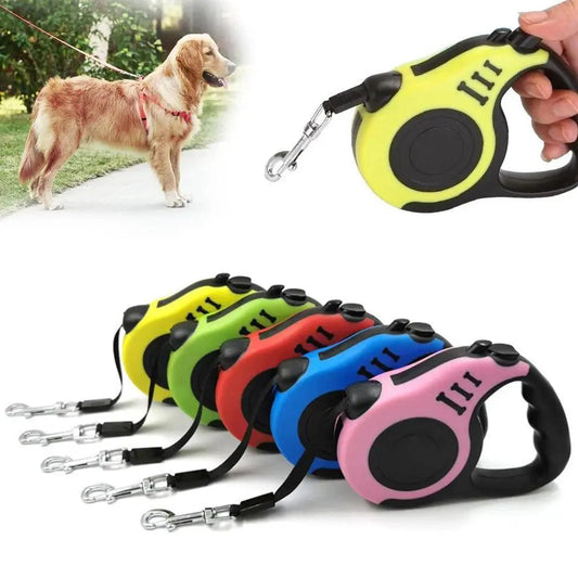 Automatic Retractable Dog Cat Leash Nylon Tangle-Free One-Button Lock Lead