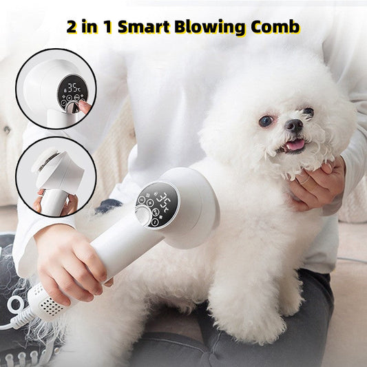 Smart Pet Hair Dryer Grooming Blow Comb Quiet Drying Brush Tool
